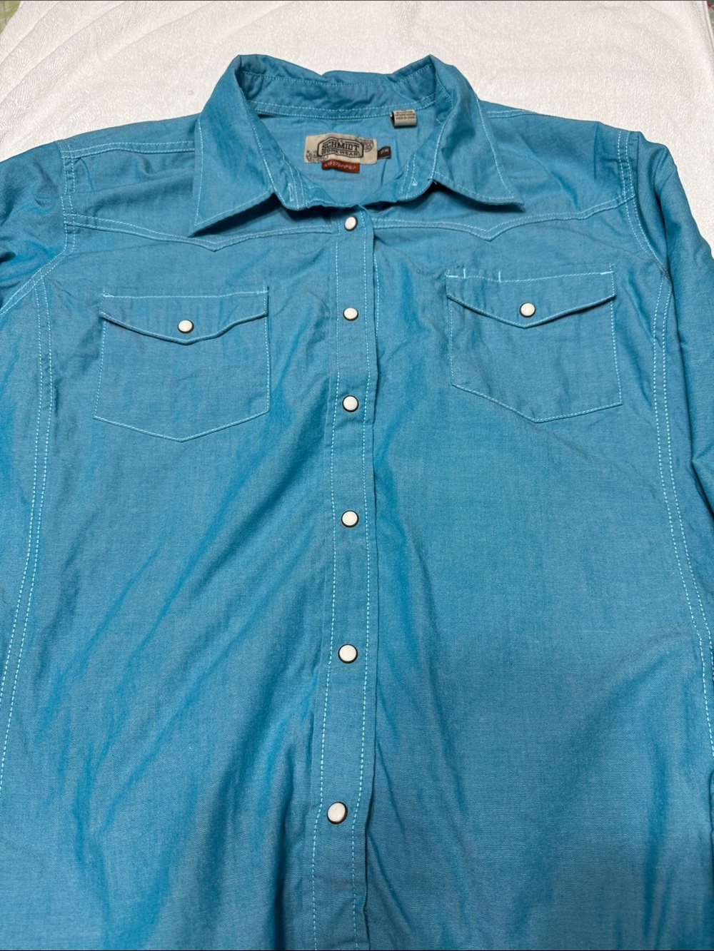 Women’s  Teal Western Snap-Button Shirt